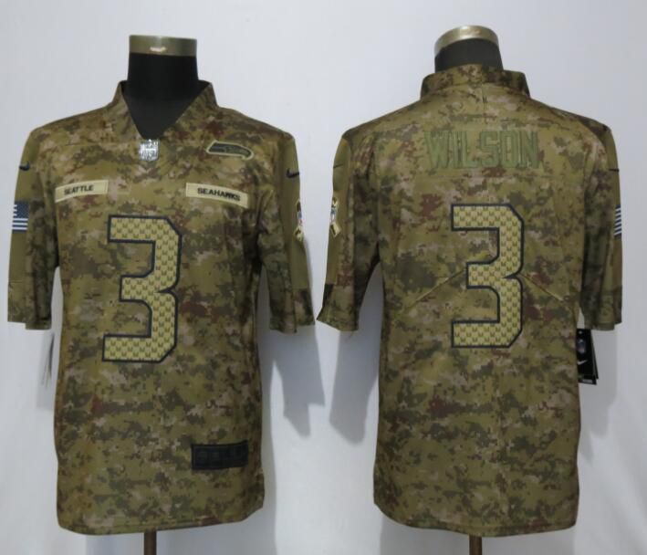 Men Seattle Seahawks #3 Wilson Nike Camo Salute to Service Limited NFL Jerseys->cincinnati bengals->NFL Jersey